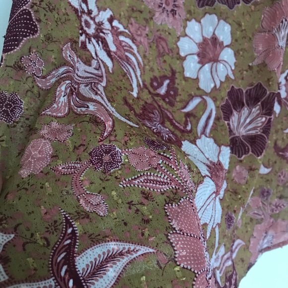 Joie Green Ruffle Sleeve Floral Blouse - Picture 4 of 7